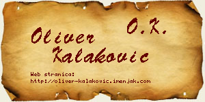 Oliver Kalaković vizit kartica